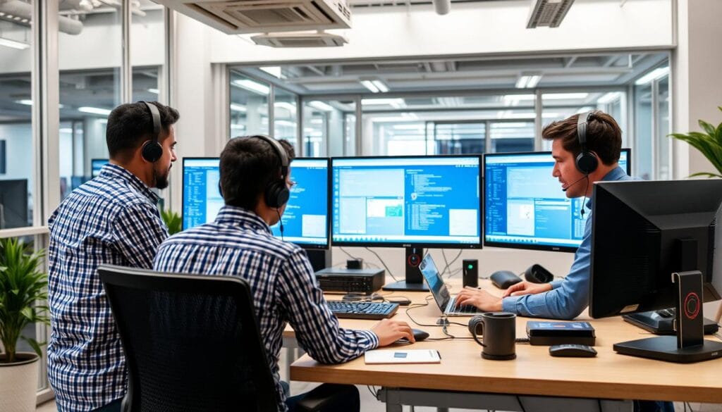 Imagem de uma equipe de TI atendendo uma empresa em Sorocaba Imagem de uma equipe de TI atendendo uma empresa em Sorocaba